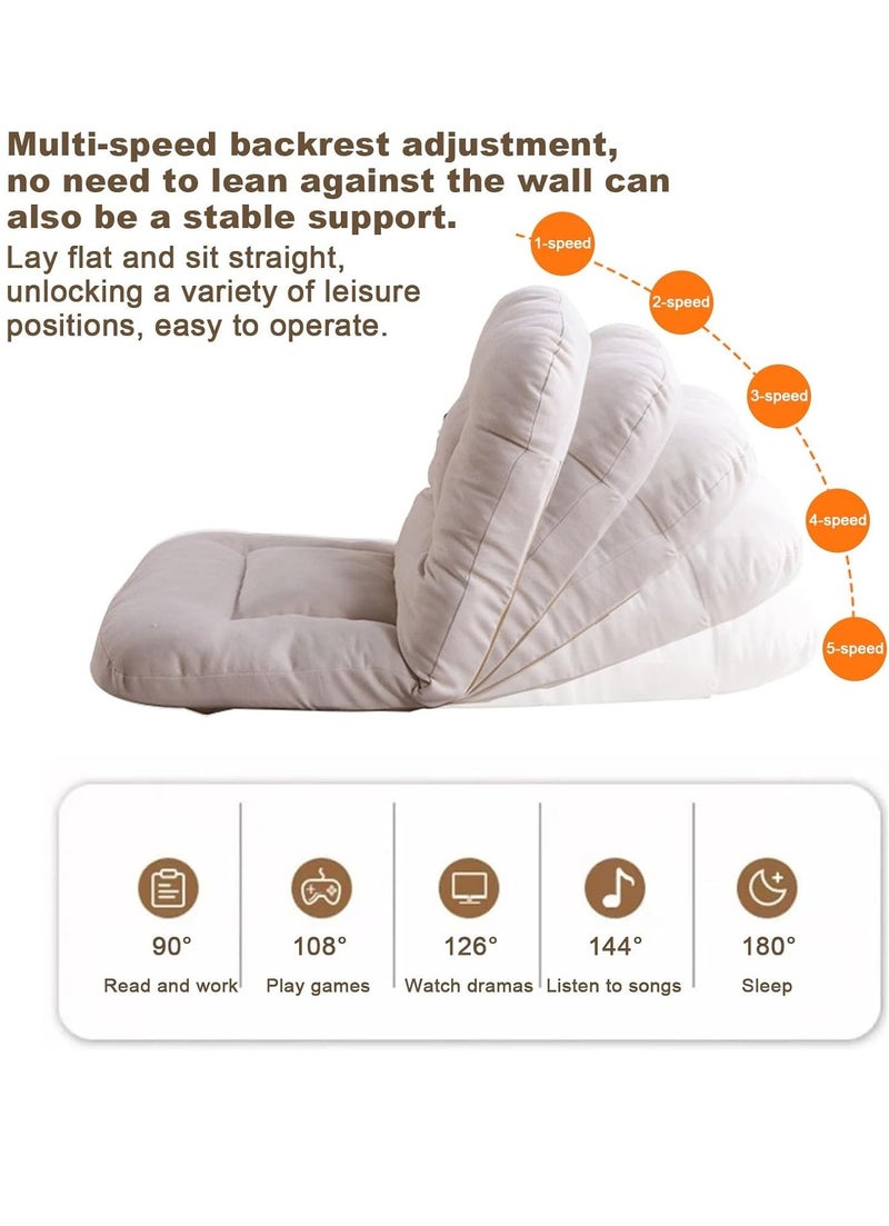 WALALLA Foldable Lazy Sofa Bed Chair with Pillow, Adjustable 5-Position Floor Lounger, No Assembly Floor Sofa for Gaming, Reading, Meditation, Relaxing and Small Spaces - Image 2